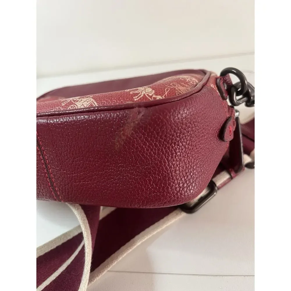 COACH Red Camera Mini Bag 16 Horse Carriage Rainbow Crossbody NWT $336 Sm. Flaw